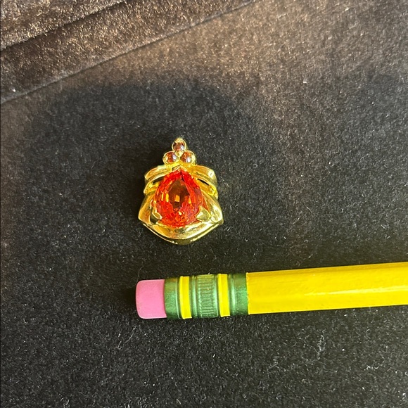 Elegant Gold and ORANGE SAPPHIRE TINA Gemstone pendant - Picture 2 of 7